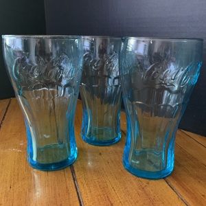 Blue Glass Coca Cola Collectible Glassware